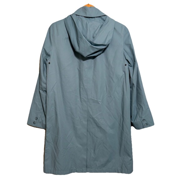 Anne Klein Trench Coat Women's 8 Blue Lined Preppy Pockets Long Sleeve - Picture 3 of 13